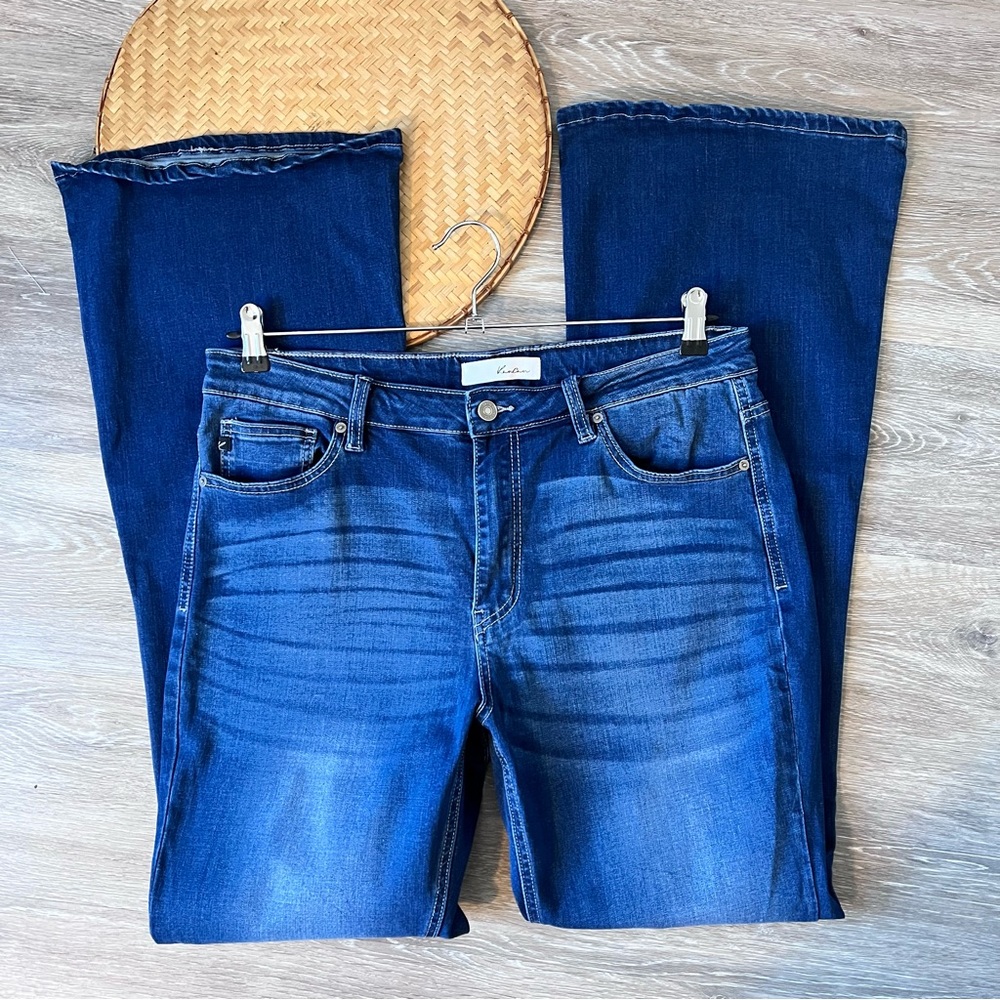 Kancan mid rise flare leg jeans